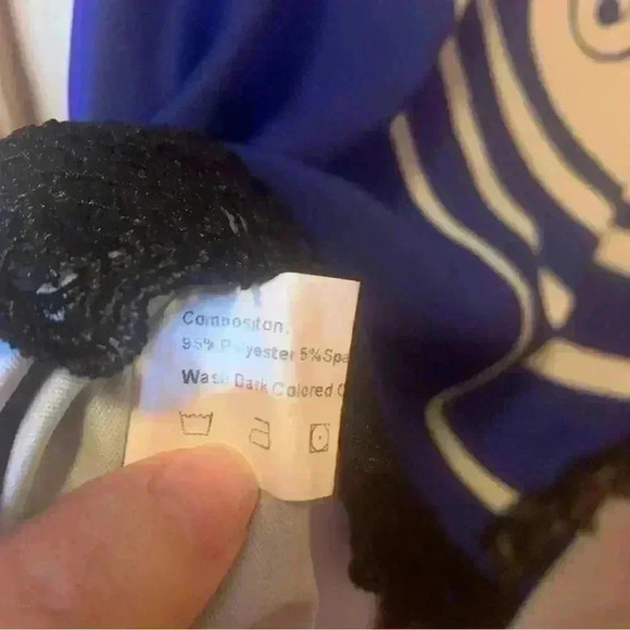 rosegal plus size tops 1X Blue With Lace Short Sleeve Crew Neck - Picture 5 of 13